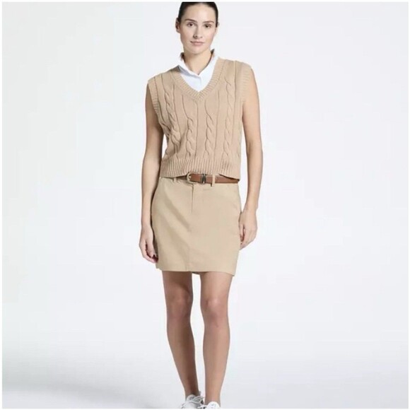 Walter Hagen Women Clubhouse Golf Sweater Vest XL Large Classic Khaki Nwt $70 - Picture 2 of 4